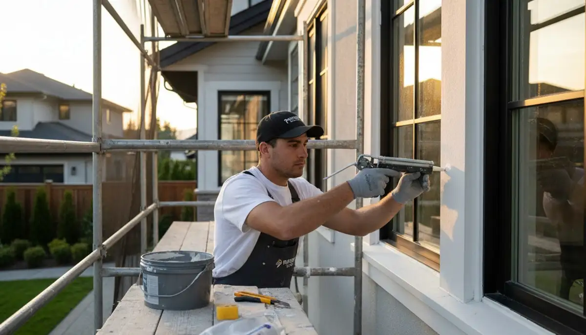Professional caulking and sealing on Bradenton FL home exterior by expert house painters