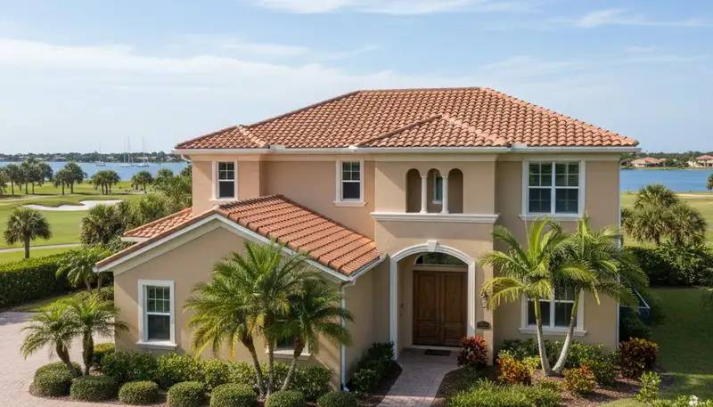 Freshly painted Bradenton FL home exterior with smooth, weather-resistant finish by local house painters