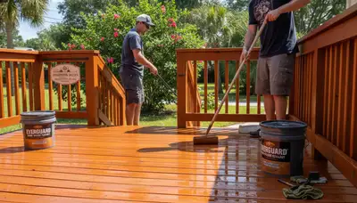 Professional deck staining in Bradenton FL enhancing wood beauty and protecting against sun and moisture