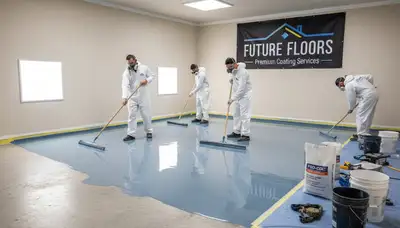 Professional epoxy garage floor coating in Bradenton FL with durable, glossy finish for Florida homes