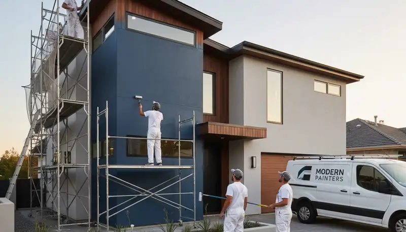 Professional exterior house painters applying weather-resistant finish in Bradenton, FL