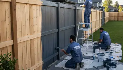 Professional fence painting in Bradenton FL with weather-resistant finish for coastal homes