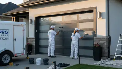 Professional garage door painting in Bradenton FL with durable coastal finish for lasting curb appeal
