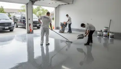 Professional garage floor coating in Bradenton FL with durable epoxy paint for concrete protection