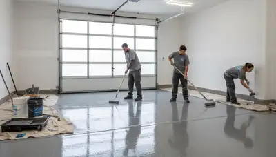 Professional garage floor coating in Bradenton FL protecting concrete from moisture and wear