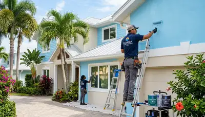 Professional house painters working on exterior home painting in Bradenton, FL