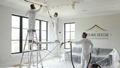 Professional popcorn ceiling removal service in Bradenton FL creating smooth modern ceiling finishes