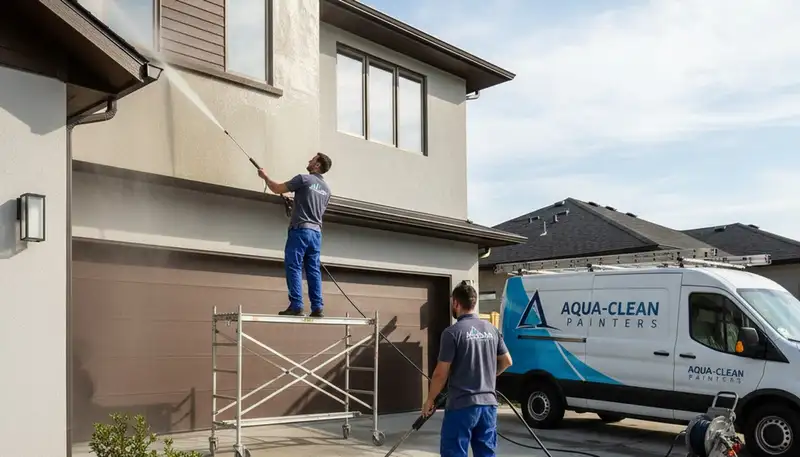 Professional pressure cleaning of home exterior surfaces in Bradenton, FL by expert painters