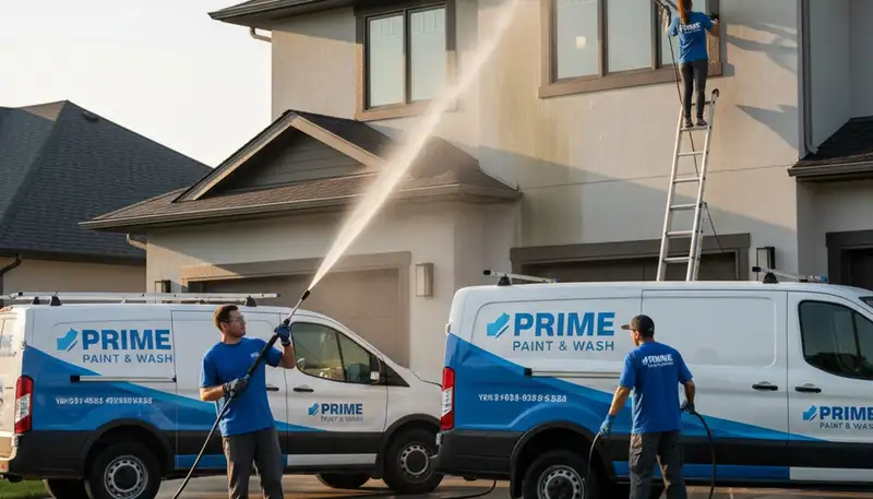 Professional pressure cleaning a Bradenton FL home exterior, restoring driveway and siding surfaces