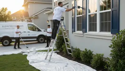 Professional shutter painting on coastal home exterior in Bradenton FL by expert house painters