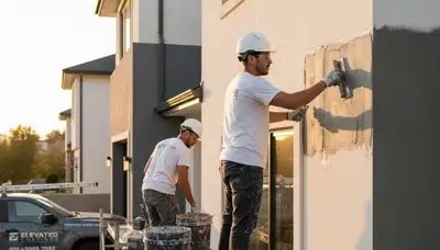 Stucco repair on coastal home exterior in Bradenton, FL by professional painting contractors