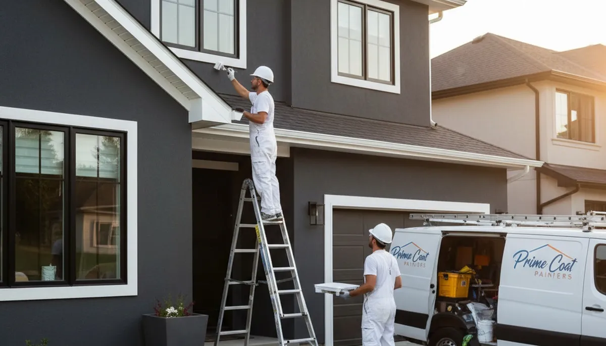 Professional trim and fascia painting on coastal home in Bradenton, FL by expert house painters