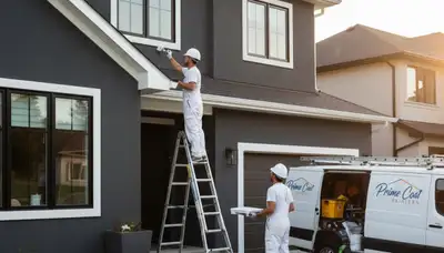 Professional trim and fascia painting on coastal home in Bradenton, FL by expert house painters