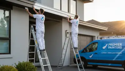 Professional trim and fascia painting on coastal home in Bradenton, FL by expert house painters