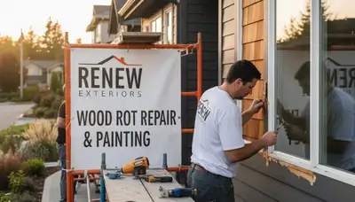 Professional wood rot repair on home exterior by painters in Bradenton, FL