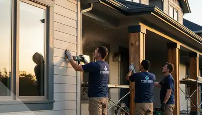 Professional wood rot repair and painting on home exterior in Bradenton, FL by local restoration experts